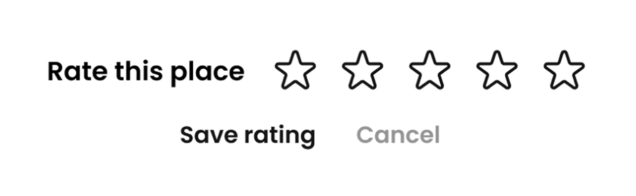 Place rating — first iteration