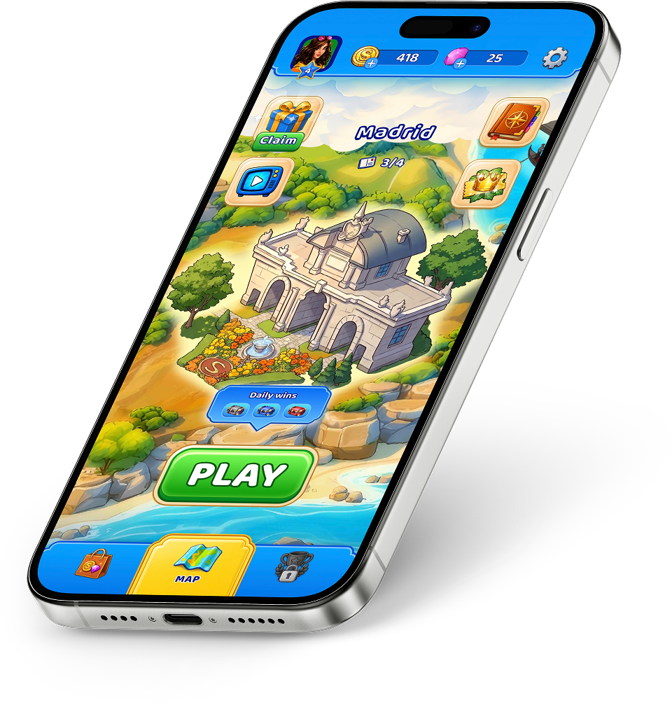 Sequence World main screen on a phone