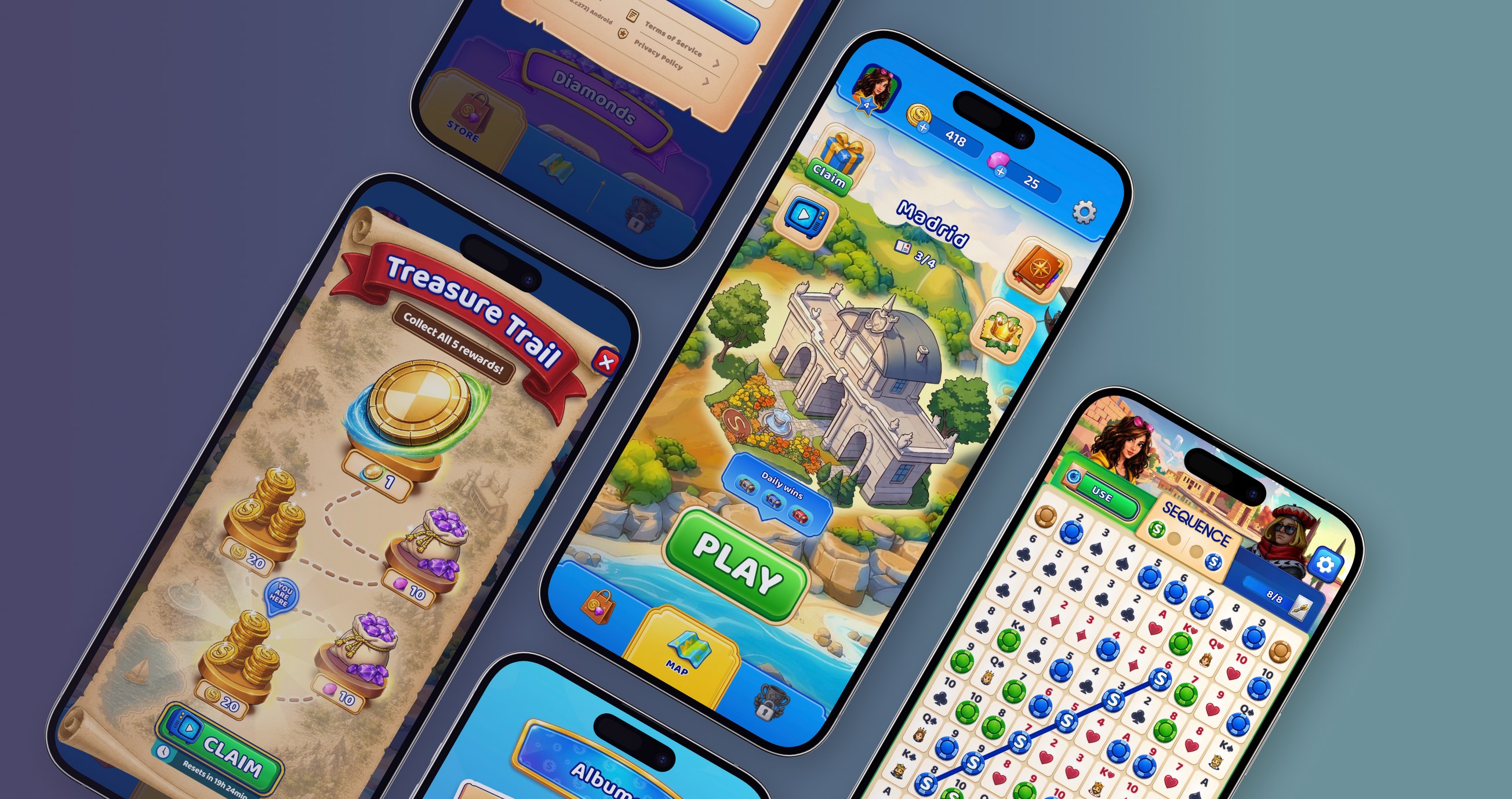 Sequence World app screens