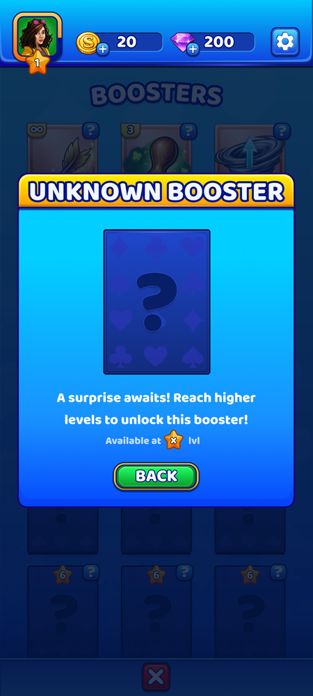 Booster info pop-up
