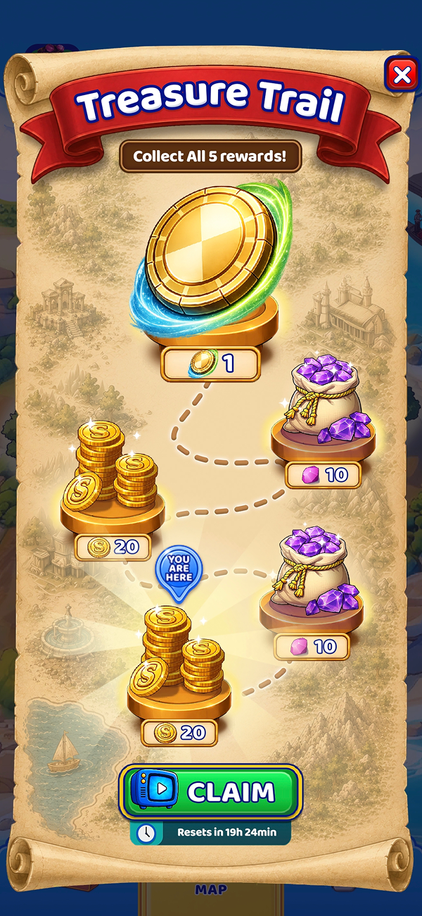 Treasure Trail screen